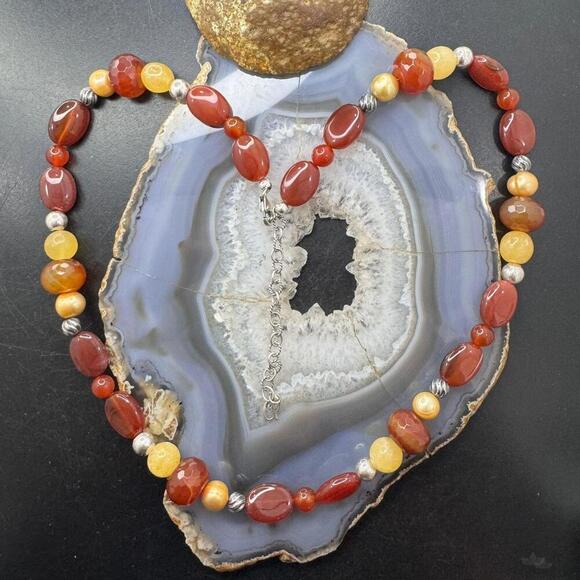 Carolyn Pollack Sterling Adjustable Multi Gemstone Beaded Necklace For Women - Picture 1 of 10
